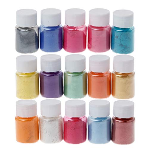 15 colores de la resina de epoxy tinte Perla pigmento natural Mica Mica en polvo Polvos Minerales