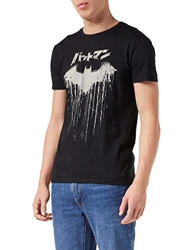 DC Comics Batman Apenó el Logotipo Japonesa Camiseta para Hombre Negro L