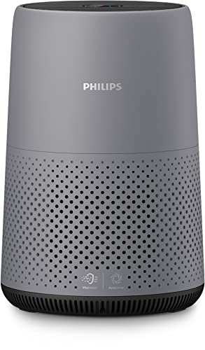 Philips AC0830/10 - Purificador de Aire Para Hogar, Elimina Hasta 99,5% De Los Alérgenos, Tamaño Compacto Con Indicación En Color Y Silencios, color gris, Superficie: 49 m²