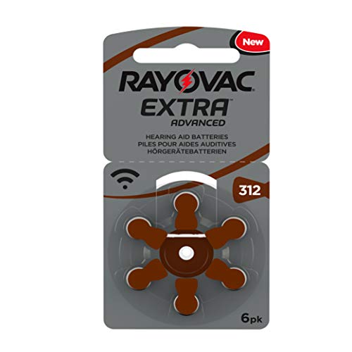 Rayovac Extra Advanced - Pilas de audífono Zinc Aire A312/PR41, pack de 60 unidades, color marrón