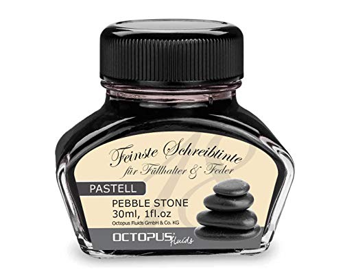 Octopus Fluids tinta para pluma estilográfica gris pastel Pebble Stone 30ml, tinta para escribir, tinta para caligrafía