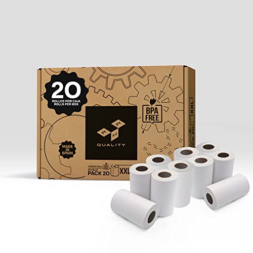 AHR Quality Rollos de Papel Térmico Blanco 57x35x12 mm Para TPV Sin BPA - Papel Termico 57mm - Papel Datáfono de Alta Durabilidad (20)