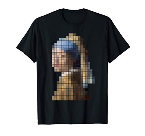 La joven de la perla - Pintura de Vermeer - Pixel Art Camiseta