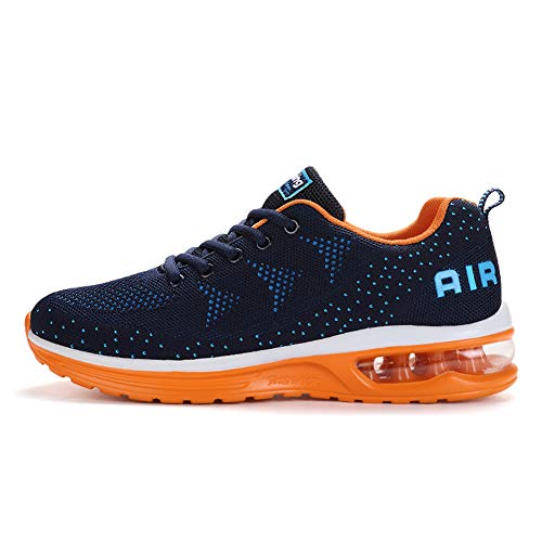 sotirsvs Air Zapatillas de Deportes Hombre Mujer Zapatos de Asfalto Deportivosde Running para Aire Libre y Deportes Calzado Gimnasio Casual Naranja Azul Claro 41 EU