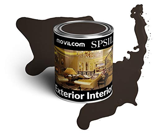 MovilCom® - Bote de pintura alquídica esmalte interior exterior color Tabaco, 750ml, mod.8801