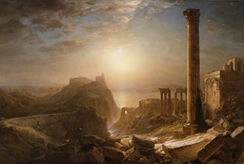 MiguOo Arte de Pared de Póster Arte de la Pared Pintura clásica Siria por el mar por Frederic Edwin Church para decoración de oficina 60x90cm