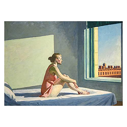 UNEVUE Edward Hopper Cuadro en Lienzo | Lienzos Decorativos | Cuadros Decoración Dormitorios Salón | Cuadros y láminas | Pared Lienzos Decor《Morning Sun》Sin marco-30x42cm 12x17inch
