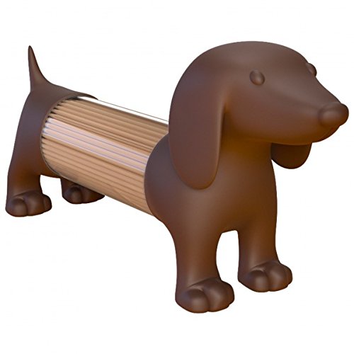 Balvi Palillero Teckel Color marrón con Forma de Perro Acrílico/plástico PVC