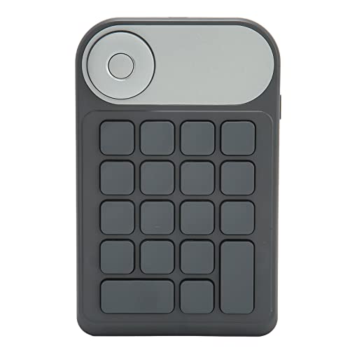 PUSOKEI Teclado Inalámbrico Mini KeyDial, Interruptor de Tijera, 1200 MAh, 18 Teclas Ergonómicas Personalizadas Express para Tableta de Dibujo Gráfico, PC, Computadora Portátil