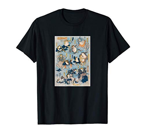 Japonés Ranas Samurai Kabuki Grabado en Madera Arte Japón Camiseta