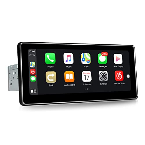 JOYFORWA Radio de Coche 1 DIN Android 10 Car Stereo de 10.25 Pulgadas 1080 HD Pantalla Táctil con Carlink y Android Auto Apoyo Mandos Volante,Bluetooth 5.1,Radio de Coche FM,WiFi,USB (4G + 64G)