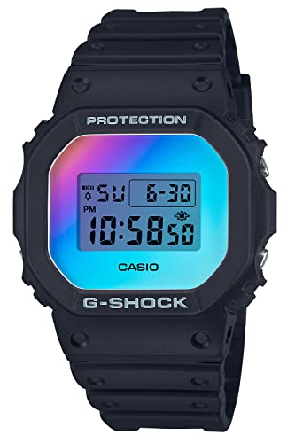 Casio DW-5600SR-1JF G-Shock Reloj de la serie de colores iridiscentes enviado desde Japón lanzado en junio de 2022, Negro