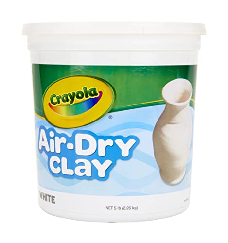 Crayola Cubo de arcilla seca al aire, arcilla sin hornear para niños, alternativa de arcilla modelada, cubo resellable de 5 libras, color blanco