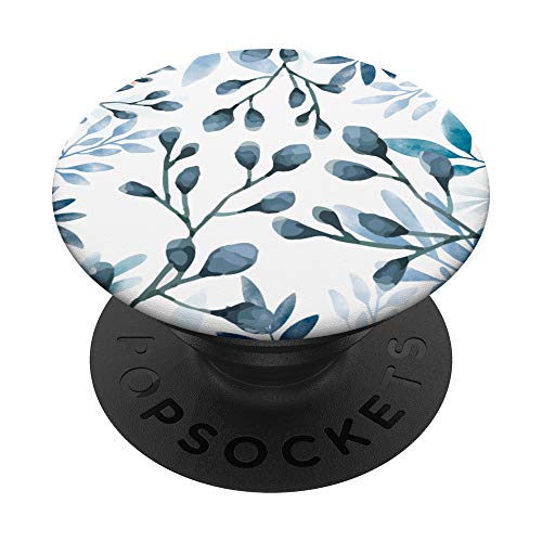 Eucalipto flor azul marino acuarela ramas flores hojas PopSockets PopGrip Intercambiable