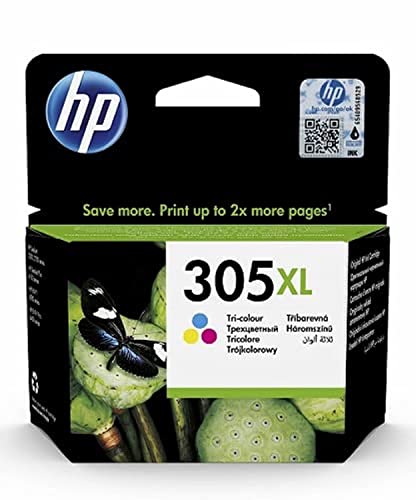 HP 305XL 3YM63AE - Cartucho de Tinta de Alta Capacidad, Compatible con Impresoras de Inyección de Tinta Deskjet Series 2700, 4200, Envy Series 6020, 6030, 6400, 6430, Tricolor
