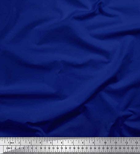 Soimoi Tela de gasa de algodón azul índigo azul tono oscuro tela estampada por Metroa 42 pulgadas de ancho