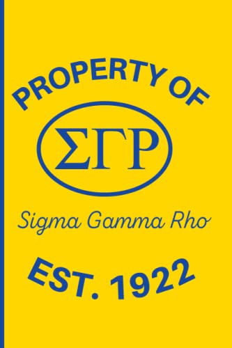 SIGMA GAMMA RHO NOTEBOOK JOURNAL. SORORITY COLORS OF GOLD AND ROYAL BLUE. SIZE 6X9 IN INCHES. 100 COLLEGE RULED PAGES: Ideal gift for sorority sister, ... stuffer. Sigma Gamma Rho paraphernalia.