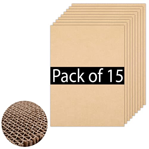 15 láminas de Cartón Corrugado A3 (420 x 297 mm), hojas de cartón ondulado rígido 3 mm marrón Kraft. Manualidades, maquetas, bricolage y dibujar