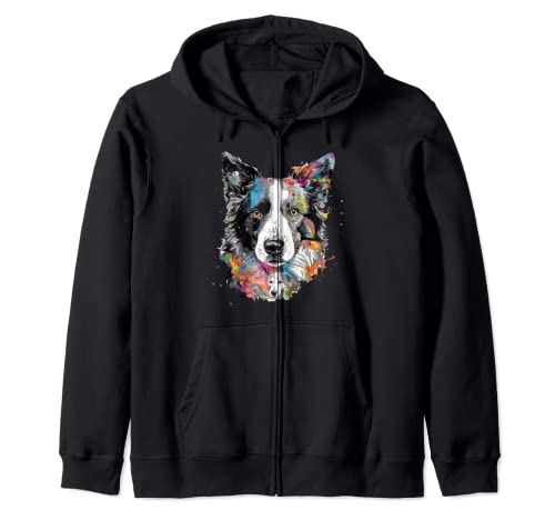 Diseño artístico de collage de Border Collie Sudadera con Capucha