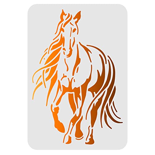 FINGERINSPIRE Plantillas de pintura para dibujo de caballos de 29,7 x 21 cm, plantillas de plástico rectangulares reutilizables para pintar en madera, suelo, pared y tela