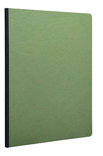 Clairefontaine, 791403C, Cuaderno cosido con reverso de tela verde, Age Bag Colección, A4 (21 x 29,7cm), 192 páginas blancas lisas, Papel 90 gr, Cubierta cartulina lustrada, Verde