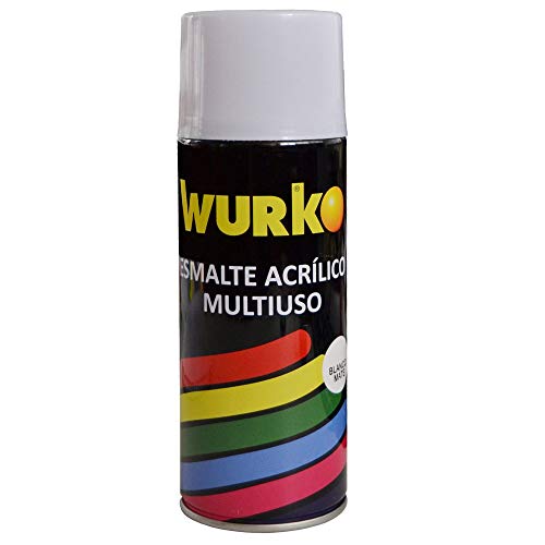 Wurko - Spray Pintura Esmalte Acrílica Blanco Electrodomésticos, Bote 400 ml