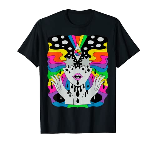 Psicodélico Abstracto Arte Desnudo Hippie Trippy Regalo Camiseta