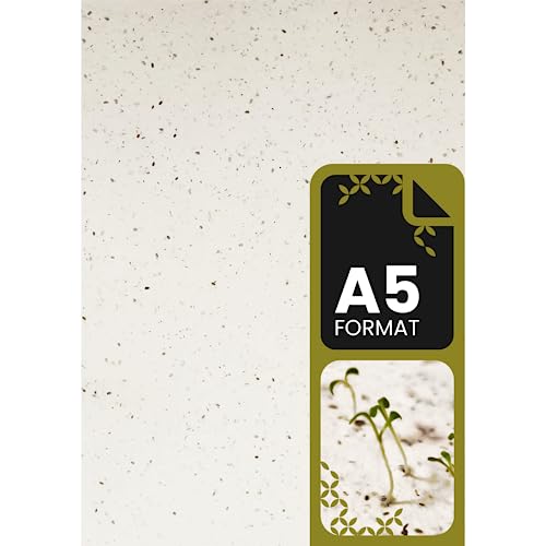 Netuno 25x papel hecho a mano con semillas DIN A5 148x210mm 180g cartón de doble cara con semillas de flores papel ecológico para plantar invitaciones tarjetas papelería folletos bricolaje acuarela