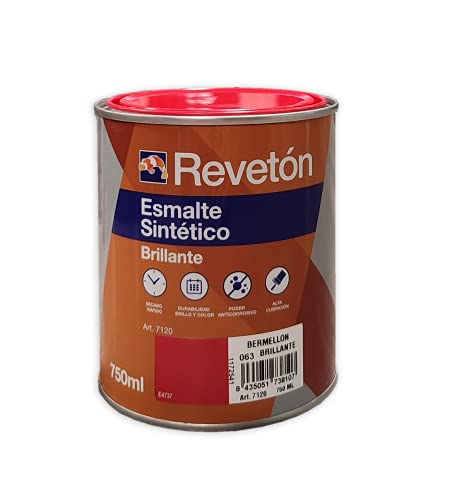 REVETON - ESMALTE BRILLANTE 750 ML - Rojo Bermellón 063