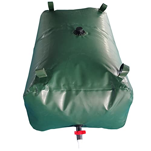 EUPXRHY Deposito Agua Flexible, Tanques de Vejiga de Agua Plegables Deposito Agua Lluvia, Contenedor de Agua de Bolsa de Agua Blanda de Gran Capacidad Bidón Agua con Grifo,Verde,3000L (2x1.5x1m)