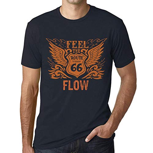 Hombre Camiseta Siente La Corriente – Feel The Flow – T-Shirt Vintage Manga Corta Regalo Original Cumpleaños Azul Marino 5XL