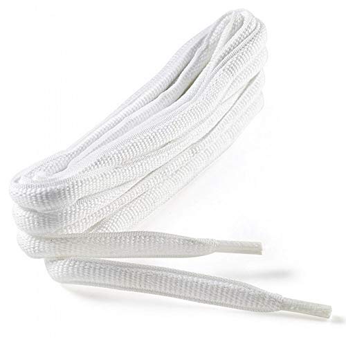 DeCLERMONT - Cordones ovoides para Zapatos de Deporte, 120 cm, 1 par, Blanco