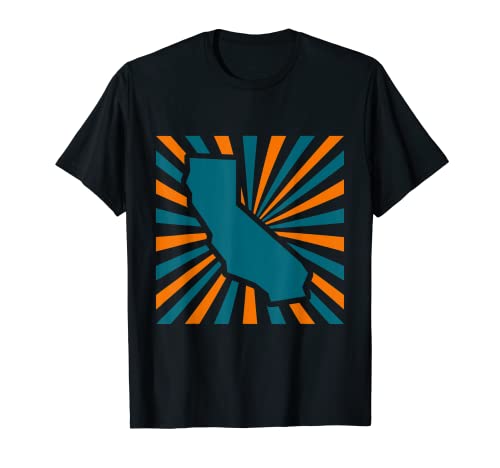 Gráfico de ráfaga de color verde azulado y naranja de San José California Camiseta