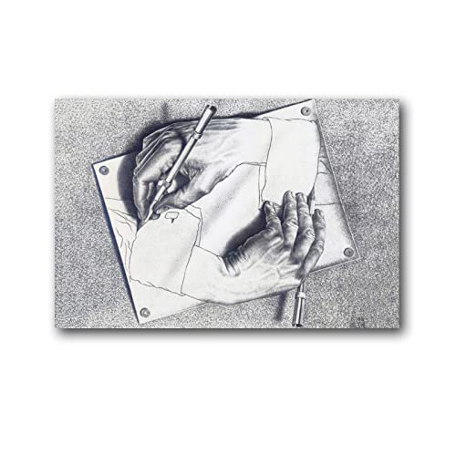 Maurits Cornelis Escher - Póster abstracto moderno de obras de arte de lona para manos (40 x 60 cm)
