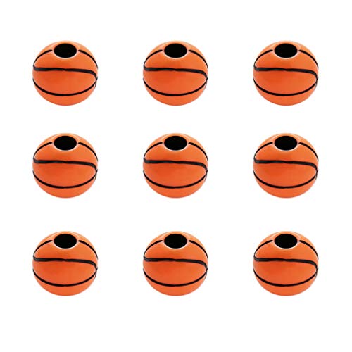 Healifty cuentas de acrílico redondas forma de baloncesto cuentas espaciadoras de agujero grande cuentas sueltas para diy artesanía pulsera colgante joyería que hace 50 piezas (naranja)