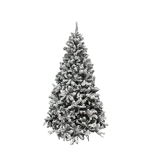 MAURER Arbol De Navidad Nevado 210 cm. 1106 Ramas. Hojas De PVC con Nieve Artifical