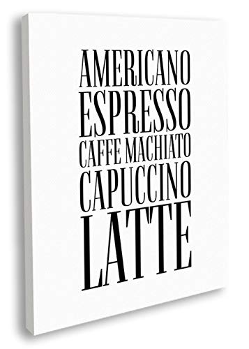 Artesta Cuadro en lienzo Coffee types (70x100)