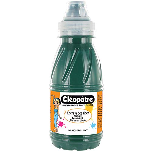 Cléopâtre Encre à dessiner, Tinta para Dibujar, Verde Pino, 250 ml