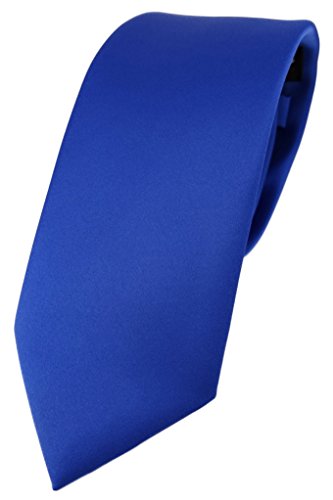 TigerTie Corbata de diseño en color liso – Tie Schlips, azul cobalto, Talla única