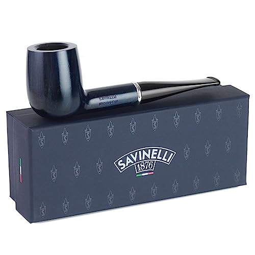 Savinelli Arcobaleno - Pipa de tabaco colorida, pipa de tabaco pintada a mano de forma natural, pipa de tabaco de madera de brezo, pipa de tabaco azul que utiliza filtros de 6 mm (111 KS)