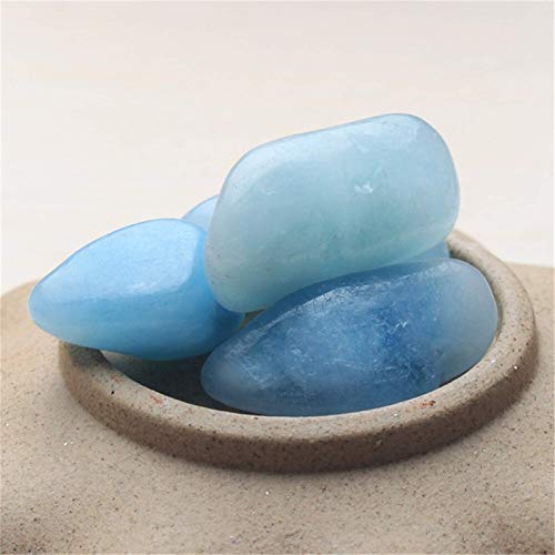 RIMEI Decoraciones para el hogar 100g Piedra Preciosa de Aguamarina cruda Natural Cristal de Cuarzo Azul Muestras de Grava Piedras Naturales y minerales (Color : 100g, Size : 100g)