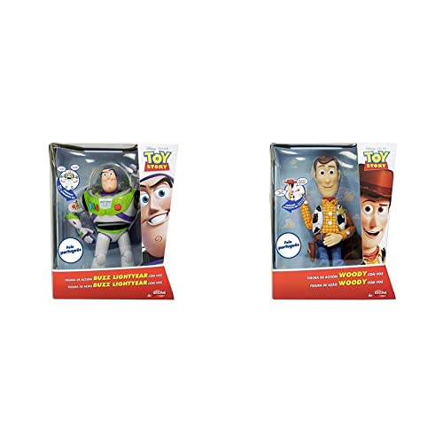 Bizak Toy Story - Figura de Buzz Lightyear, articulada con Voz en portugués, 61234072 & Toy Story - Figura de Woody, articulada con Voz en portugués (61234074)
