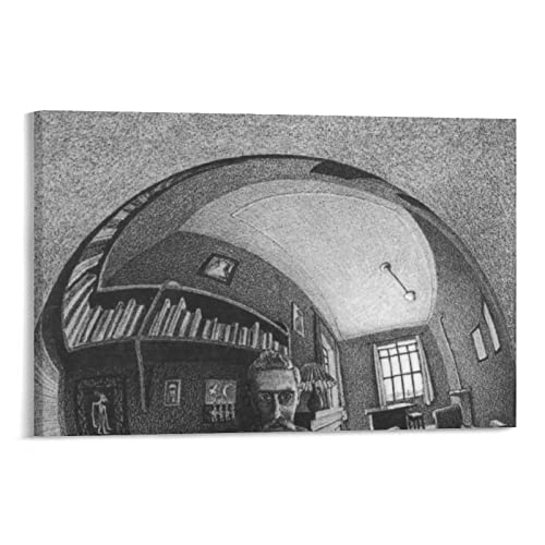 Póster de MC Escher en blanco y negro para pared, póster de pintura, pósteres en lienzo, obras de arte, sala estética, 30 x 45 cm