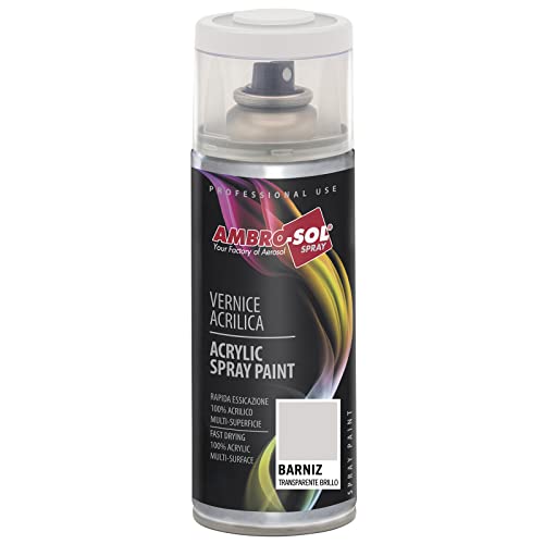 AMBRO-SOL - Pintura acrílica en spray, color Transparente, resultado profesional en múltiples superficies, exteriores e interiores, 400 ml