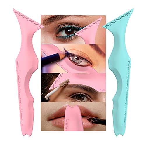 BSITSSS 2 Pcs Plantilla para Delinear Ojos de Silicona, Plantilla Eyeliner Multifunción,Plantilla Delineador de ojos Reutilizable Plantilla Eyeliner Ojos Eyeliner Stencil para Maquillaje Principiantes