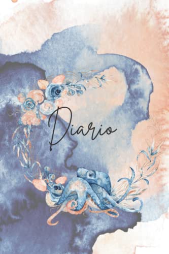 Diario: Cuaderno (lineas, 100 páginas, 50 hojas, ideal como diario, libro de ideas, cuaderno de escritura, bellas decoraciones acuarelas marinas
