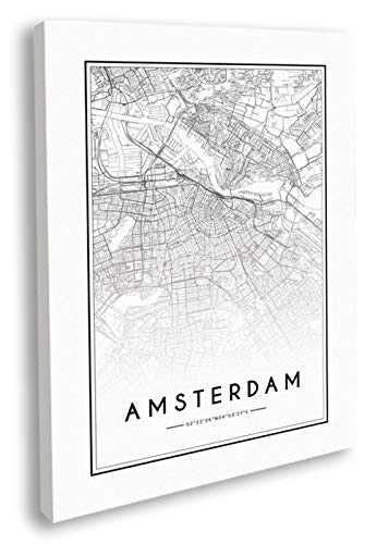 Artesta Cuadro en Lienzo Amsterdam Map (50x70)