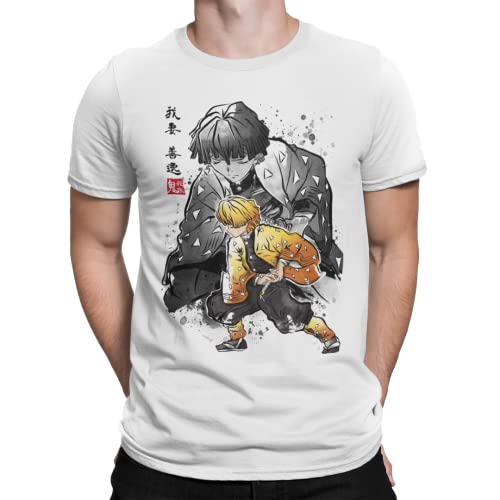 Camisetas La Colmena 7325-Demon Slayer Zenitsu sumi-e T-Shirt (Dr.Monekers)