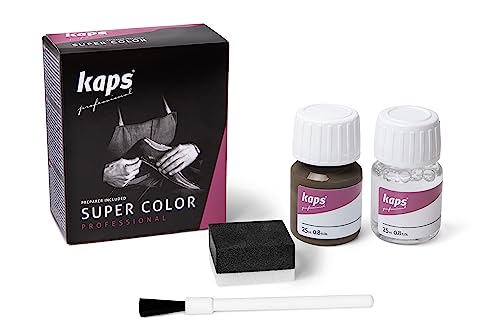 Tinte con Imprimación para Zapatos y Bolsos Textiles Y de Cuero Natural Y Sintético, Kaps Super Color And Preparer, 70 Colores (105 - poney)