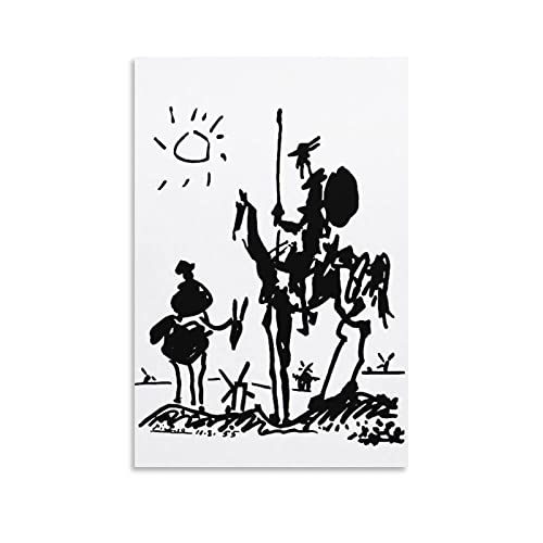 ZILIAN Póster de Don Quijote Pablo Picasso de Pablo Picasso, impresión de cuadros, tapiz de pared, pintura de poliéster, decoración de regalo, tapices decorativos para el hogar, 50 x 75 cm